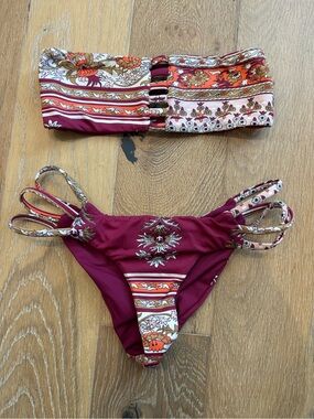 San Lorenzo strappy strapless bikini xs